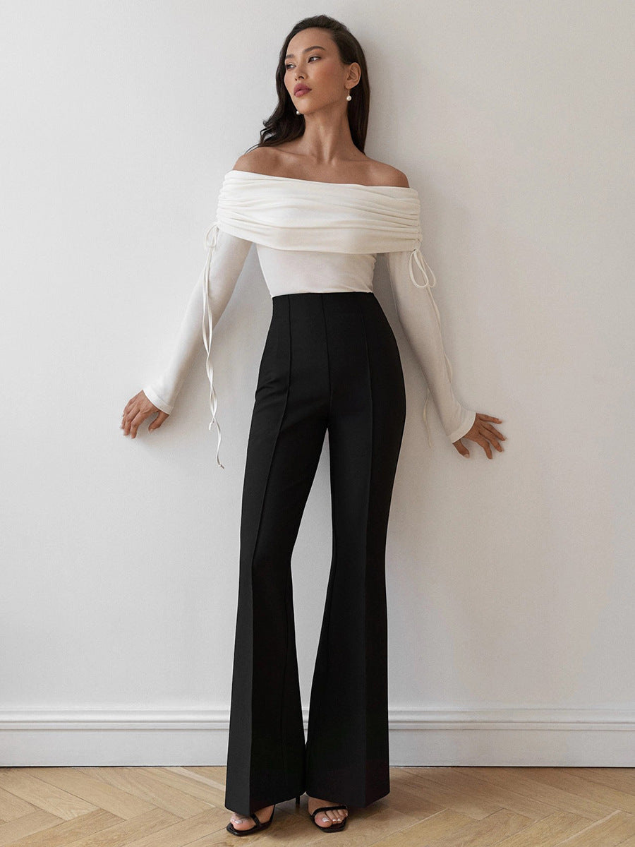 Ruched Off The Shoulder Longsleeve Top