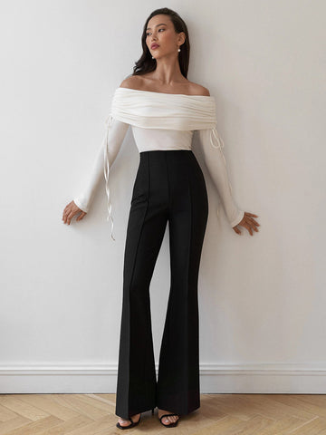 Ruched Off The Shoulder Longsleeve Top