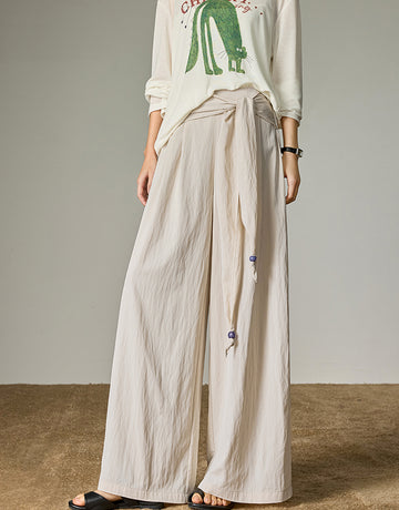 TOYOUTH Tie Front Knot Detail Bohemian Pants