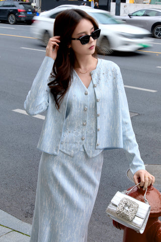 Embellished V Neck Knit Vest