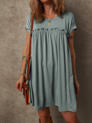 Ruffle Loose Fit Mini Dress