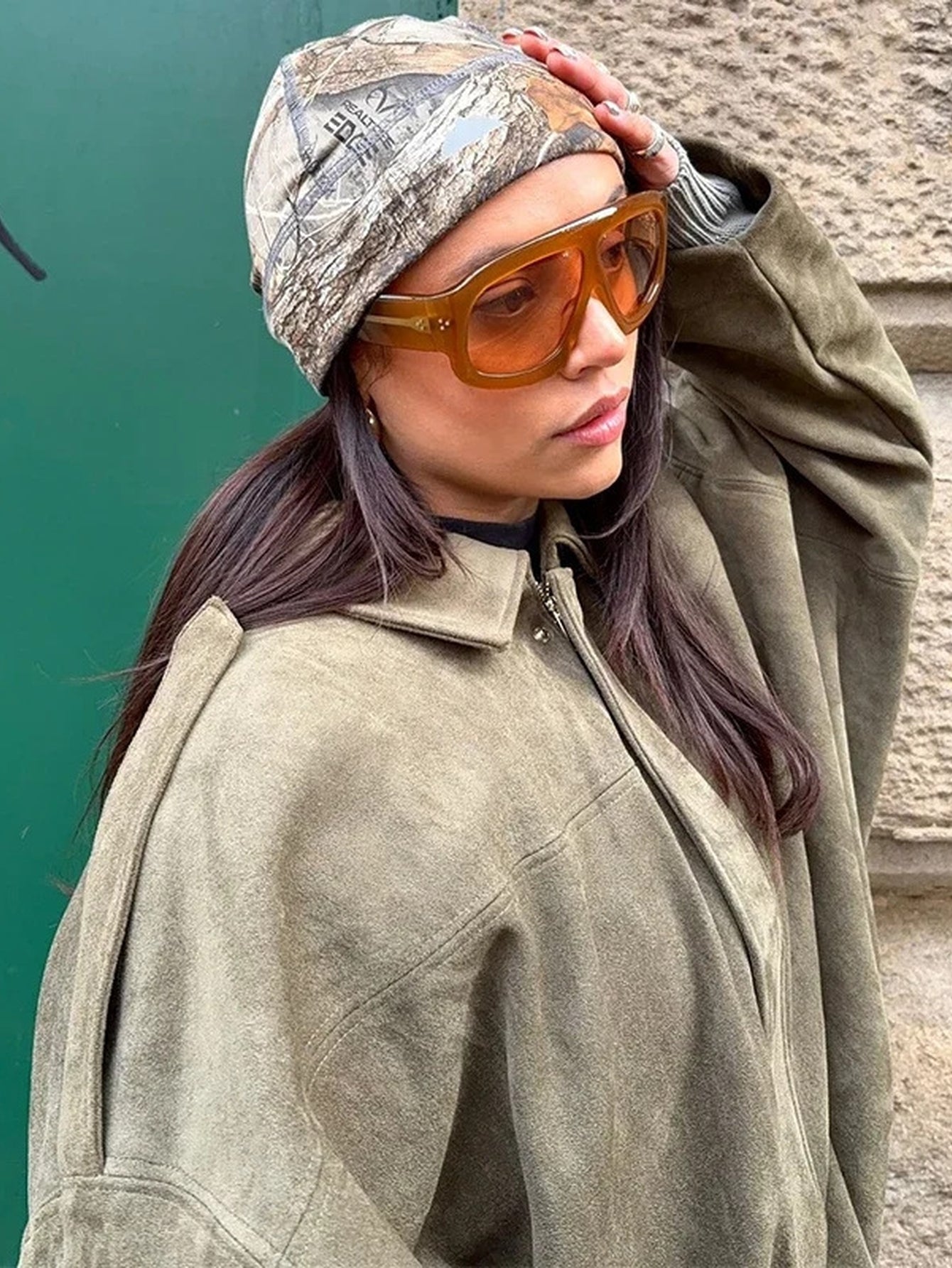 Oversized Suede Bubble Hem Jacket