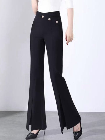 High Waisted Split Hem Trousers