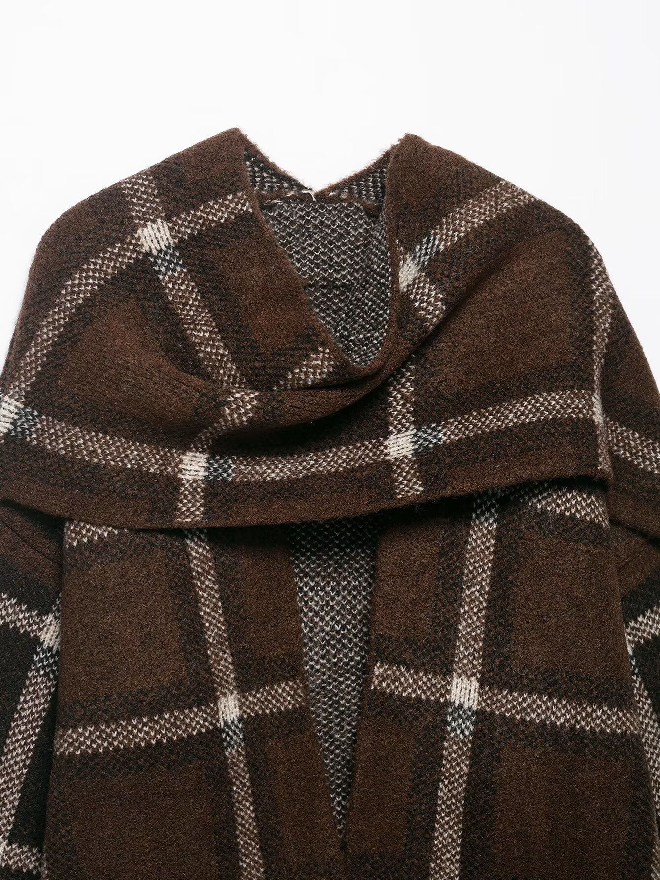 Cozy Plaid Oversized Knit Cardigan