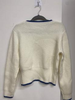 Soft Contrast Trim Crewneck Sweater