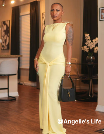 Haltered Neck Floor Length Evening Dress