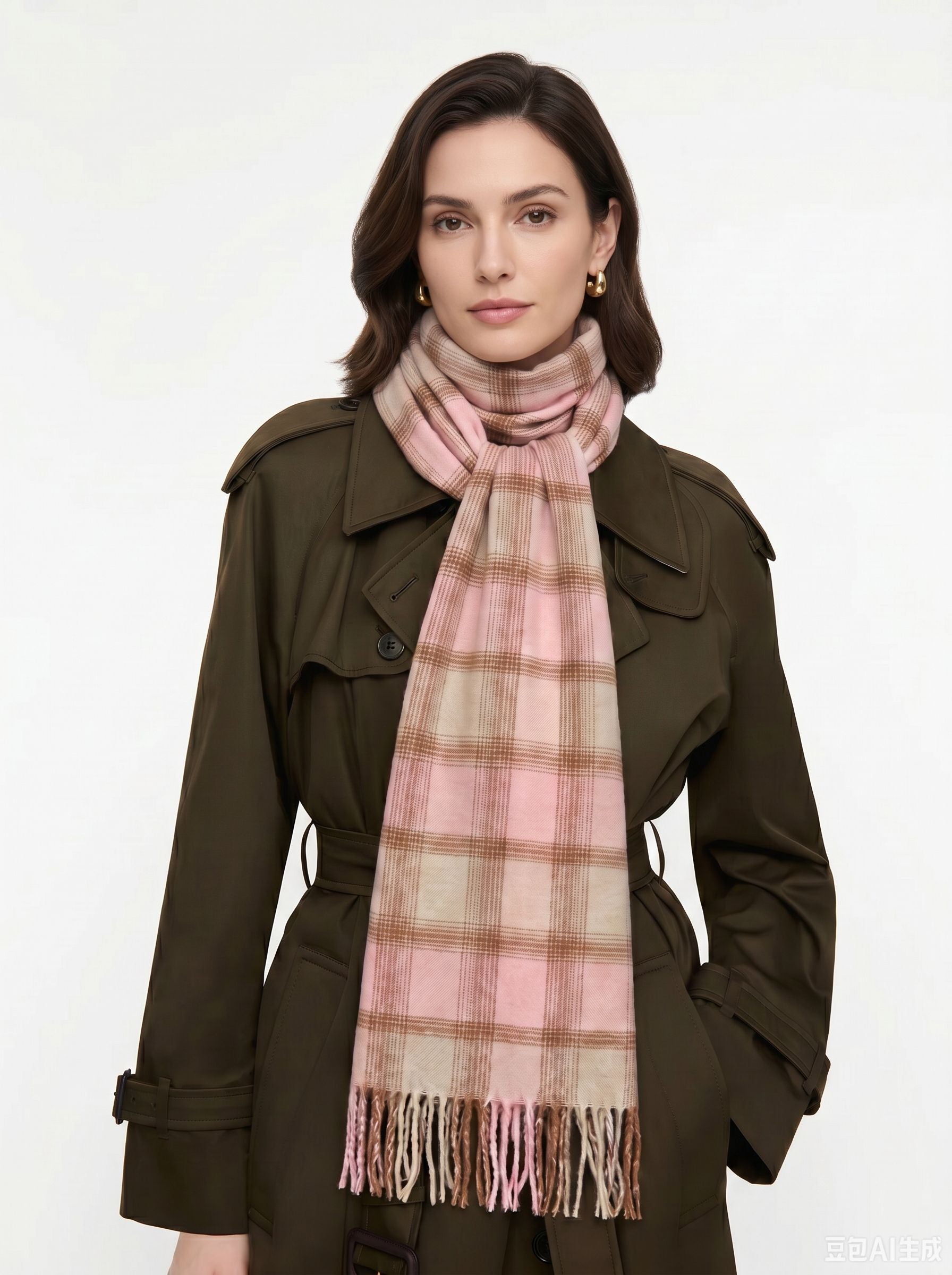 Soft Plaid Tassel Winter Scarf