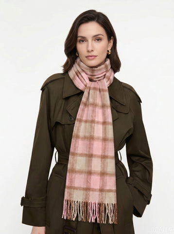 Soft Plaid Tassel Winter Scarf
