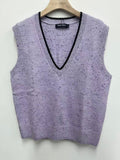 Speckled V Neck Knit Sweater Vest