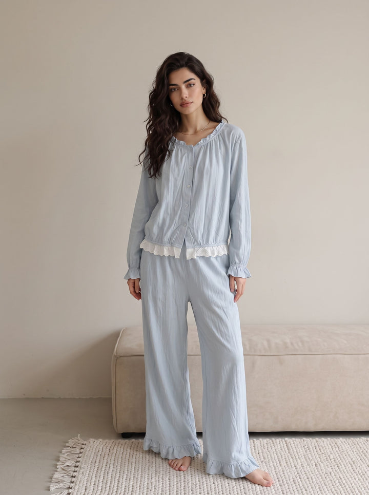 Soft Lace Trimmed Pajama Set