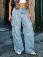 High Waisted Wide Leg Cargo Jeans