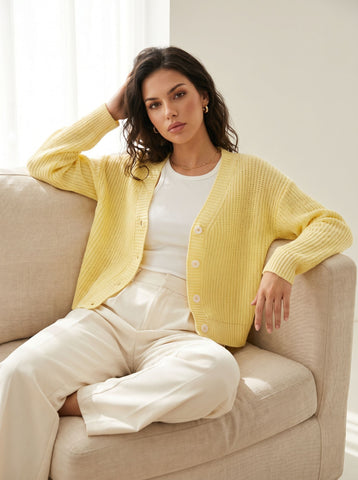 Cozy Soft V Neck Knit Cardigan