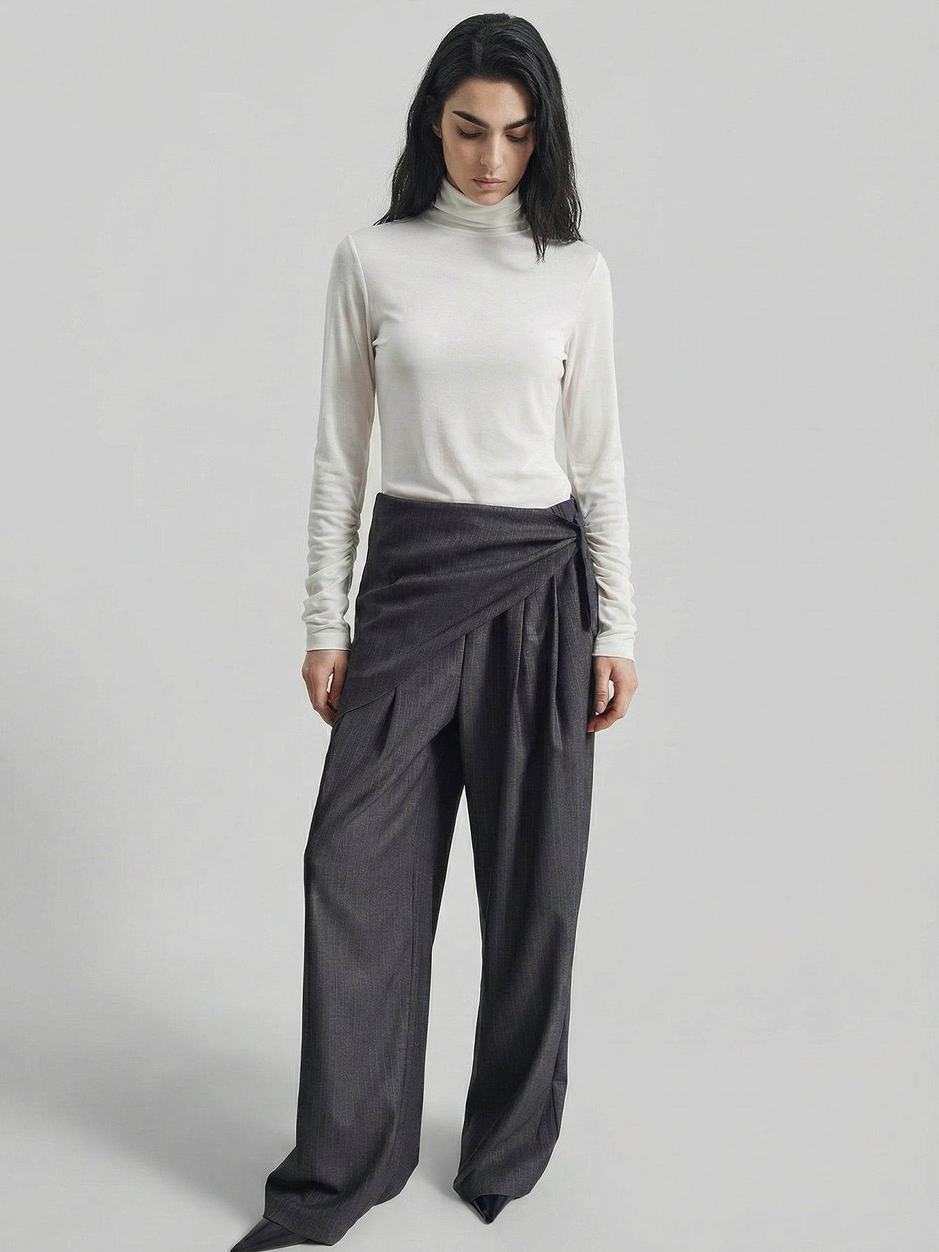 SAÏA Turtleneck Slim Fit Minimalist Top-Multicolor