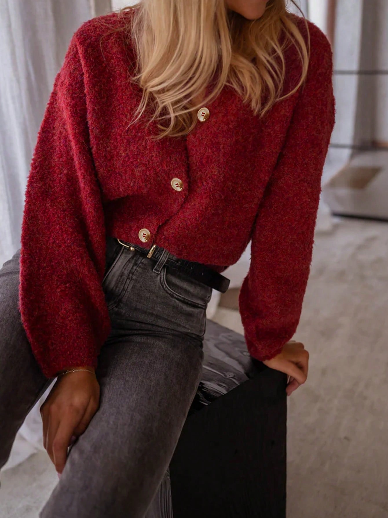 Cozy Textured Button Down Cardigan