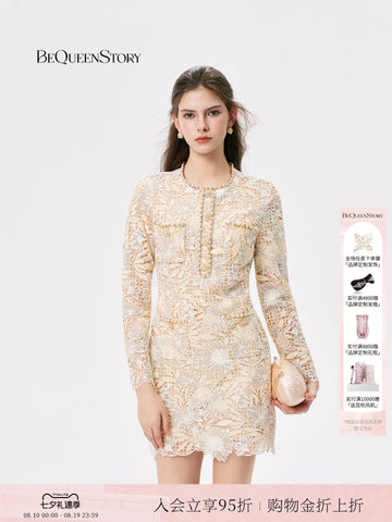 Elegant Floral Lace Mini Dress