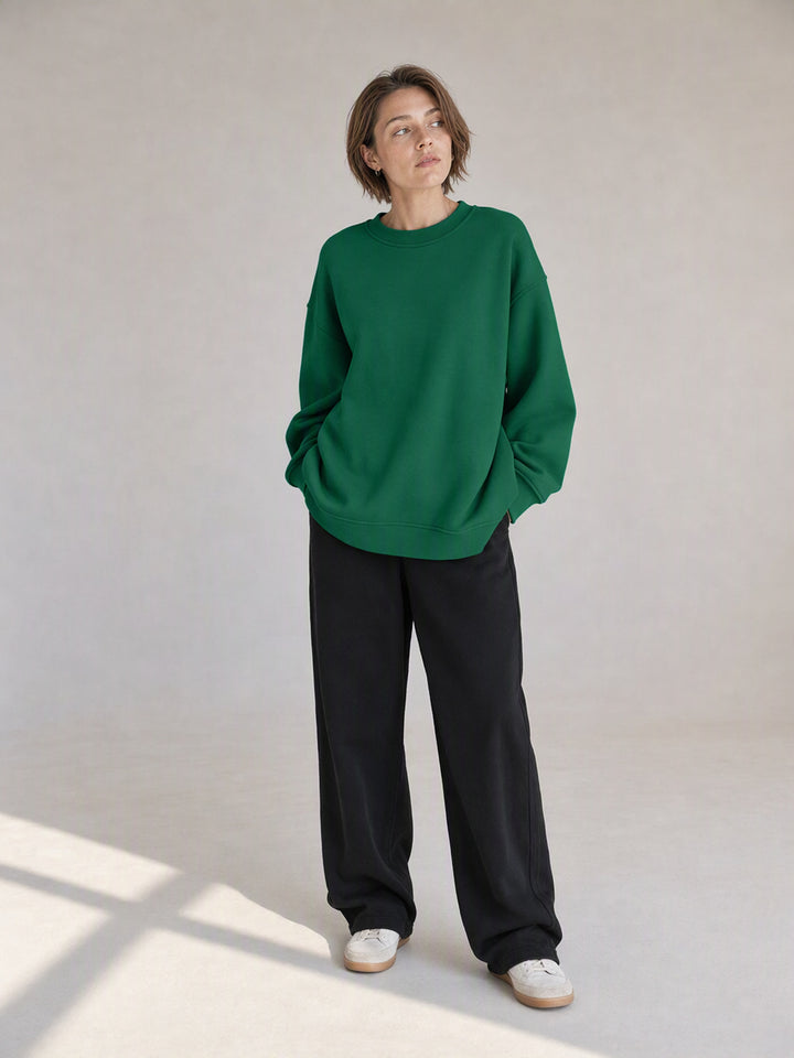 Oversized Mock Neck Pullover Sweatshirt