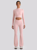 Seamless Zip Up Flare Legging Set