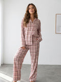 Soft Plaid Button Down Pajama Set