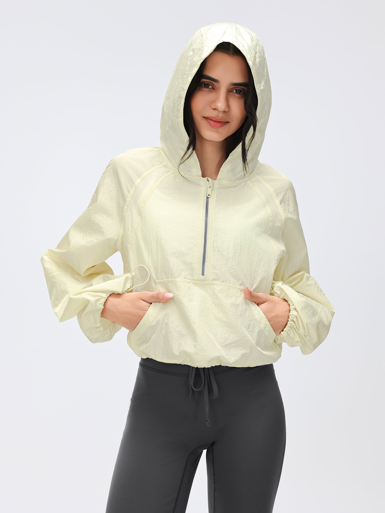 Lightweight Half Zip Casual Jacket-White