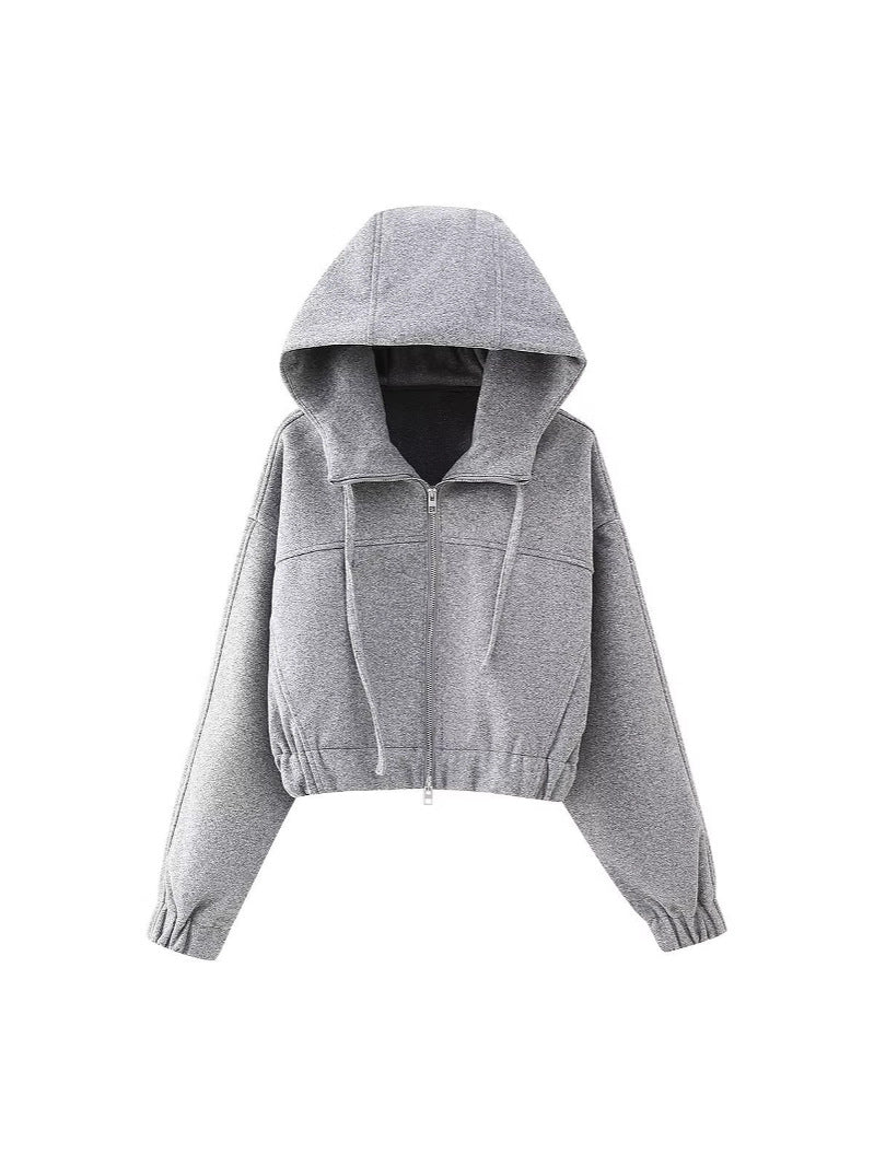 Cozy Cropped Zip Up Hoodie