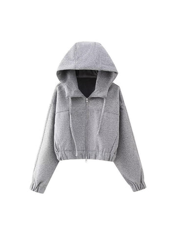 Cozy Cropped Zip Up Hoodie