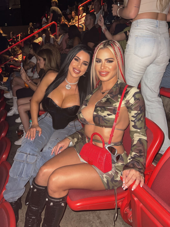 Sexy Camo Crop Top Mini Skirt Set