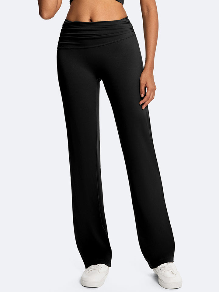 High Waisted Foldover Flare Yoga Pants