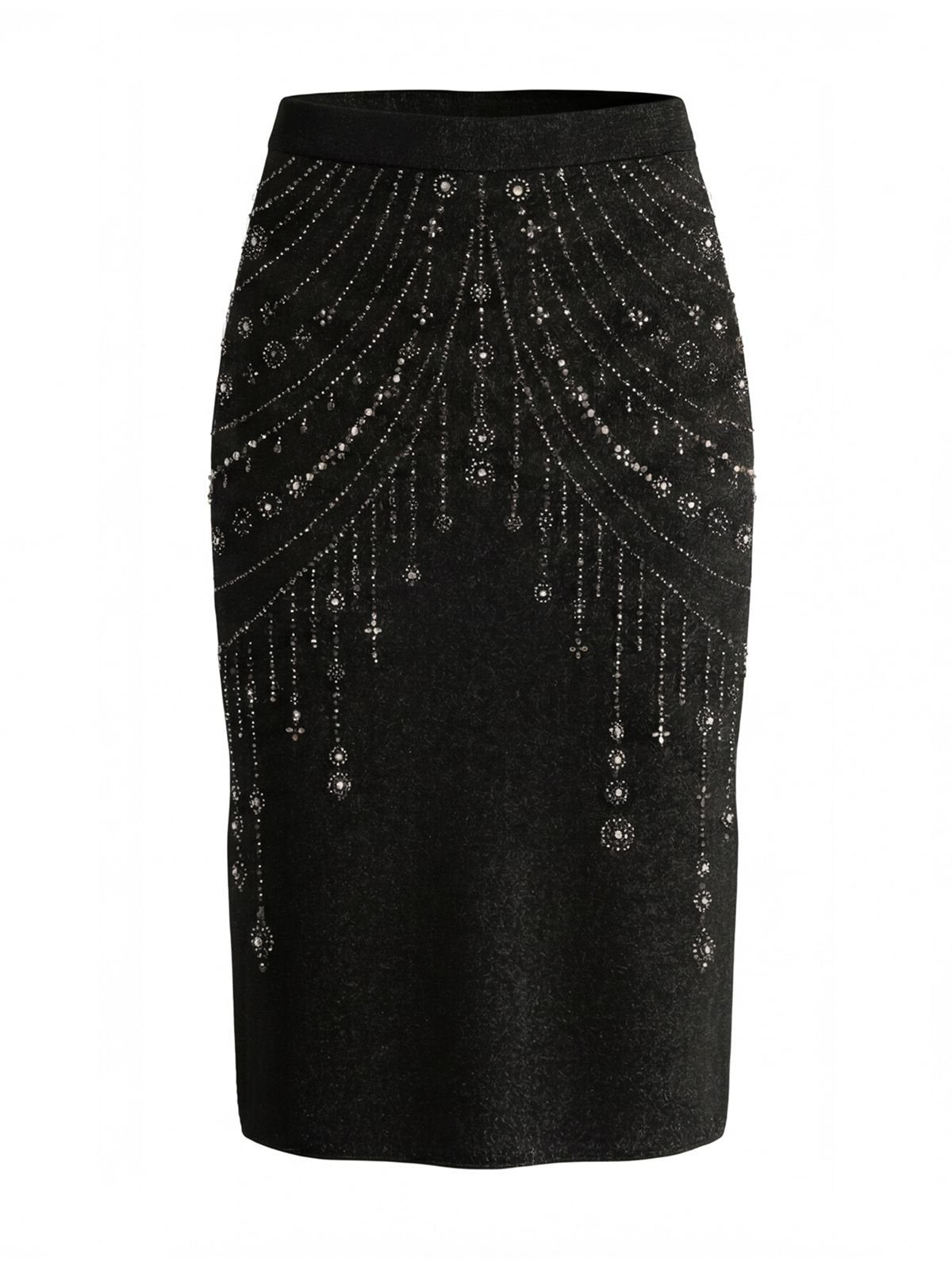 Embellished High Waist Pencil Skirt