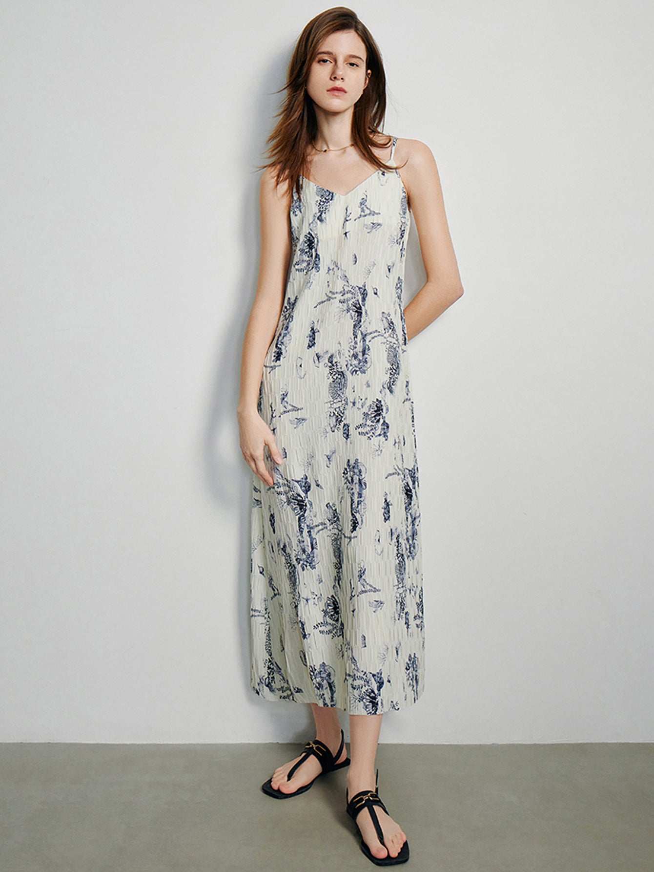 Sleeveless Printed Casual Maxi Dress