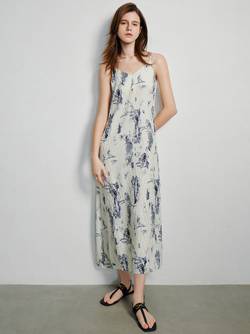 Sleeveless Printed Casual Maxi Dress