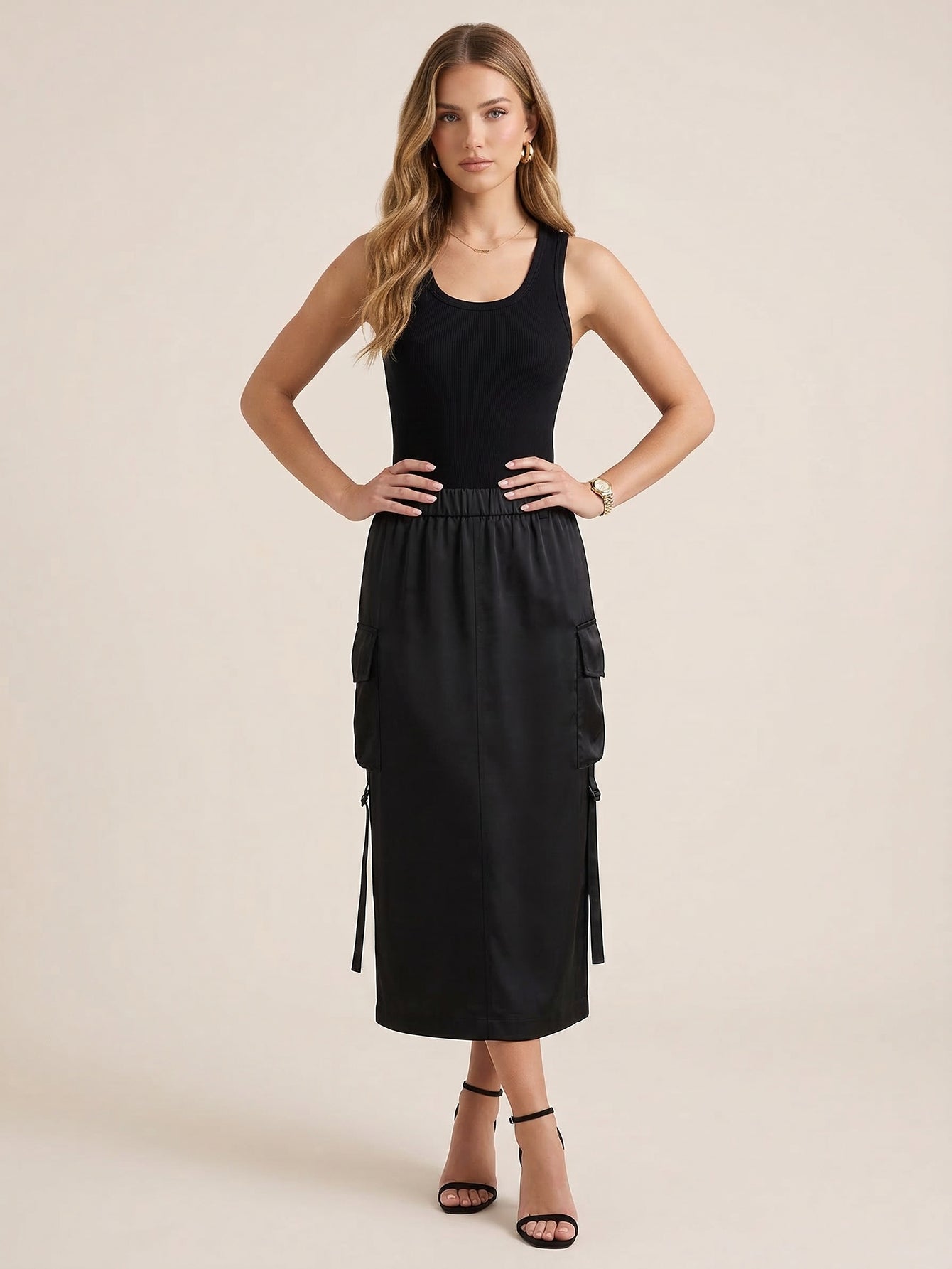 Cargo Style Fitted Dress