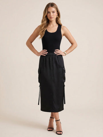 Cargo Style Fitted Dress