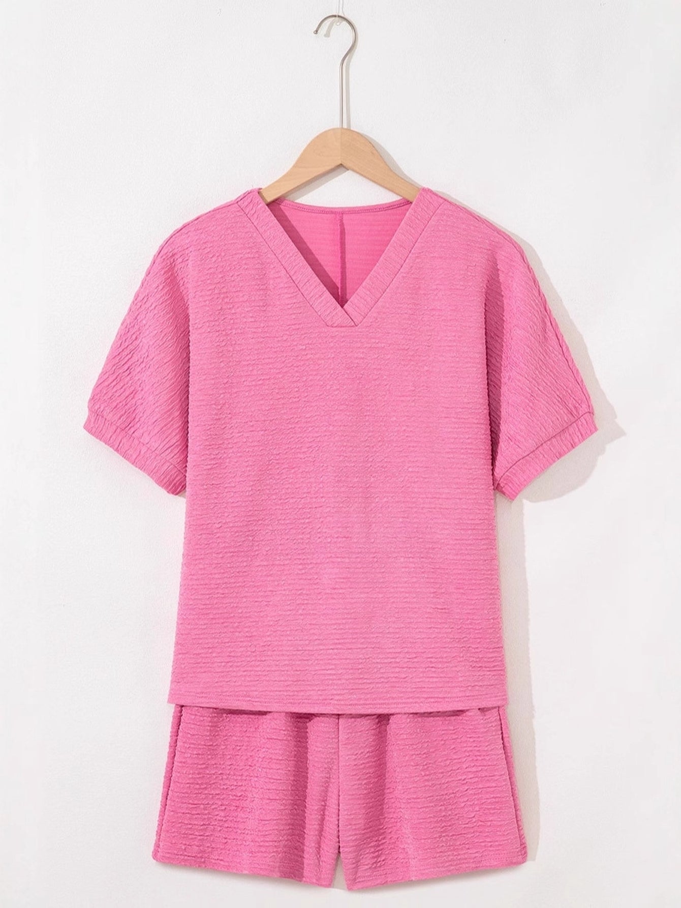 Relaxed Fit High Waist Shorts Set