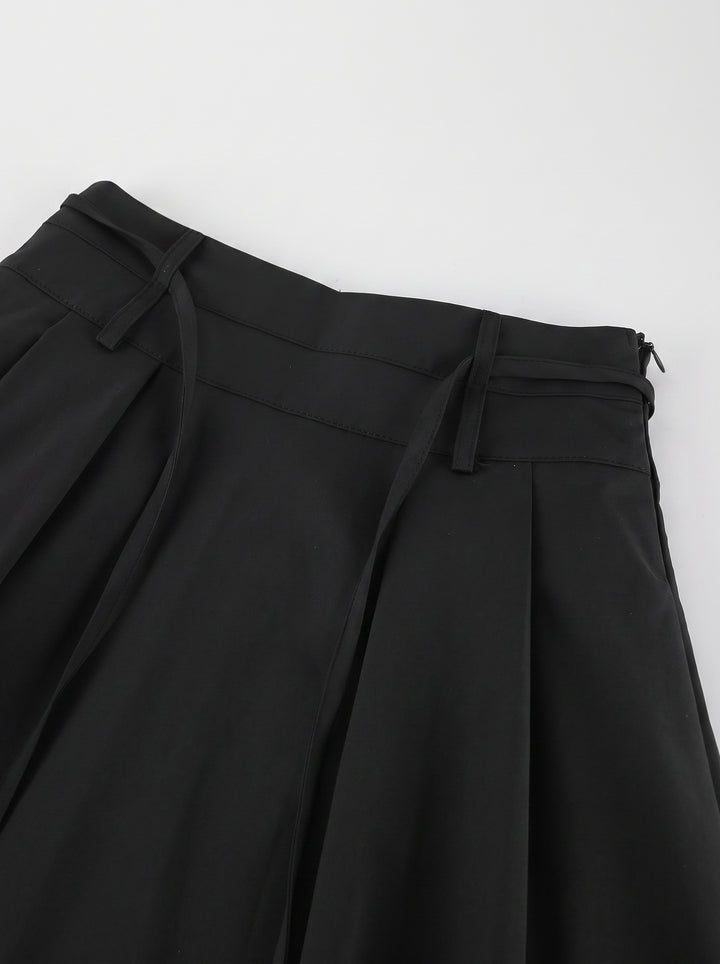 High Waisted Pleated Maxi Skirt