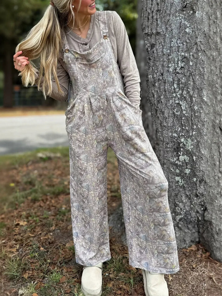 Casual Corduroy Wide Leg Jumpsuit
