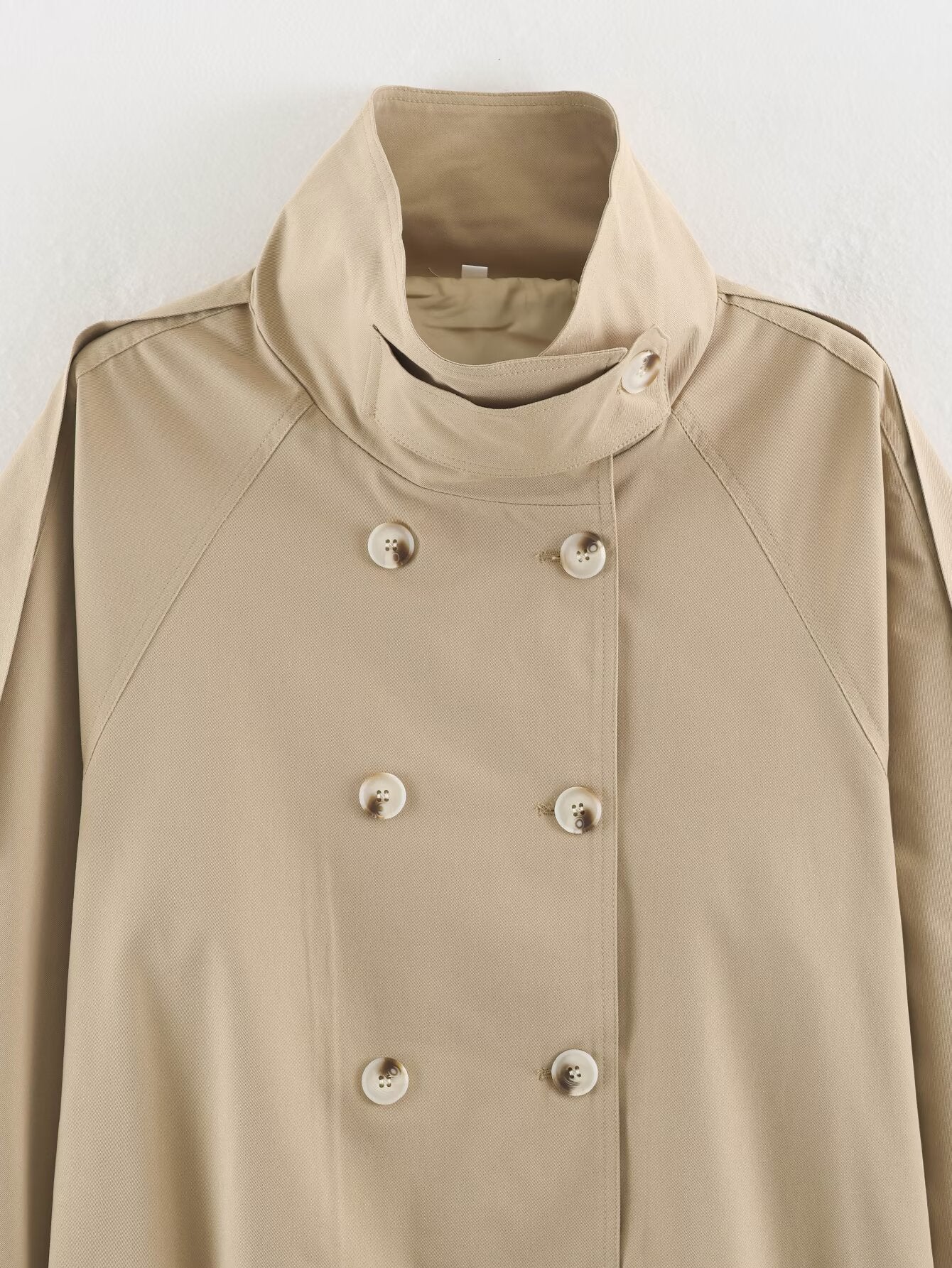 Oversized Cropped Double Breasted Trench Coat