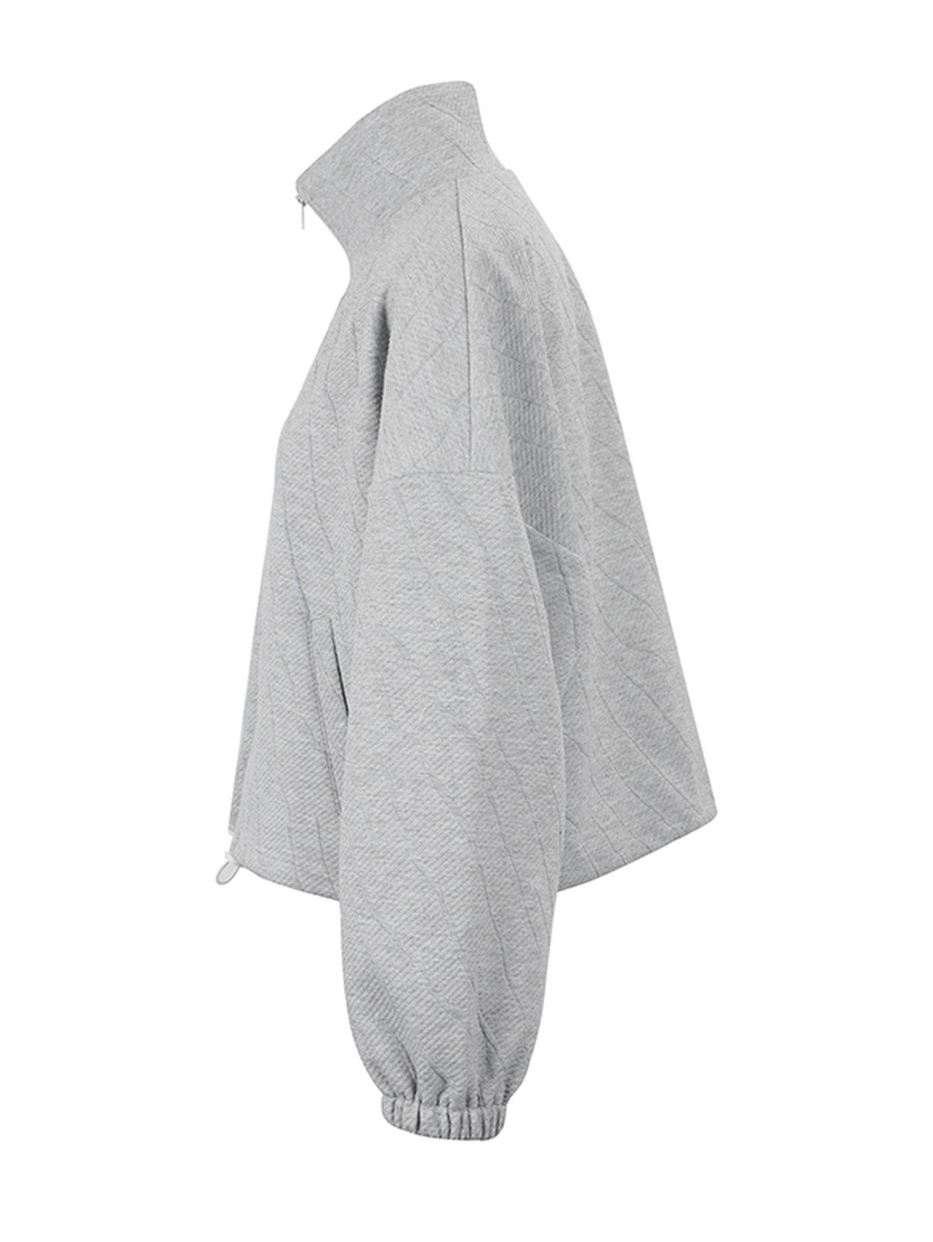 Textured Zip Up Casual Jacket