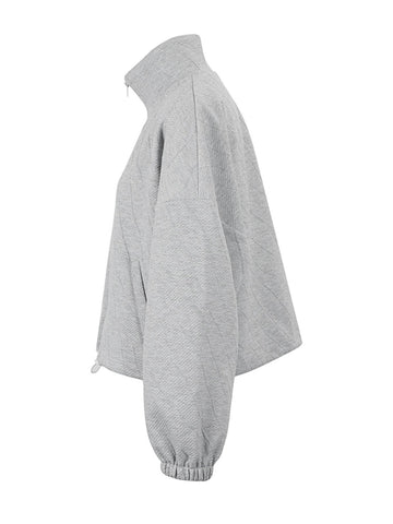 Textured Zip Up Casual Jacket