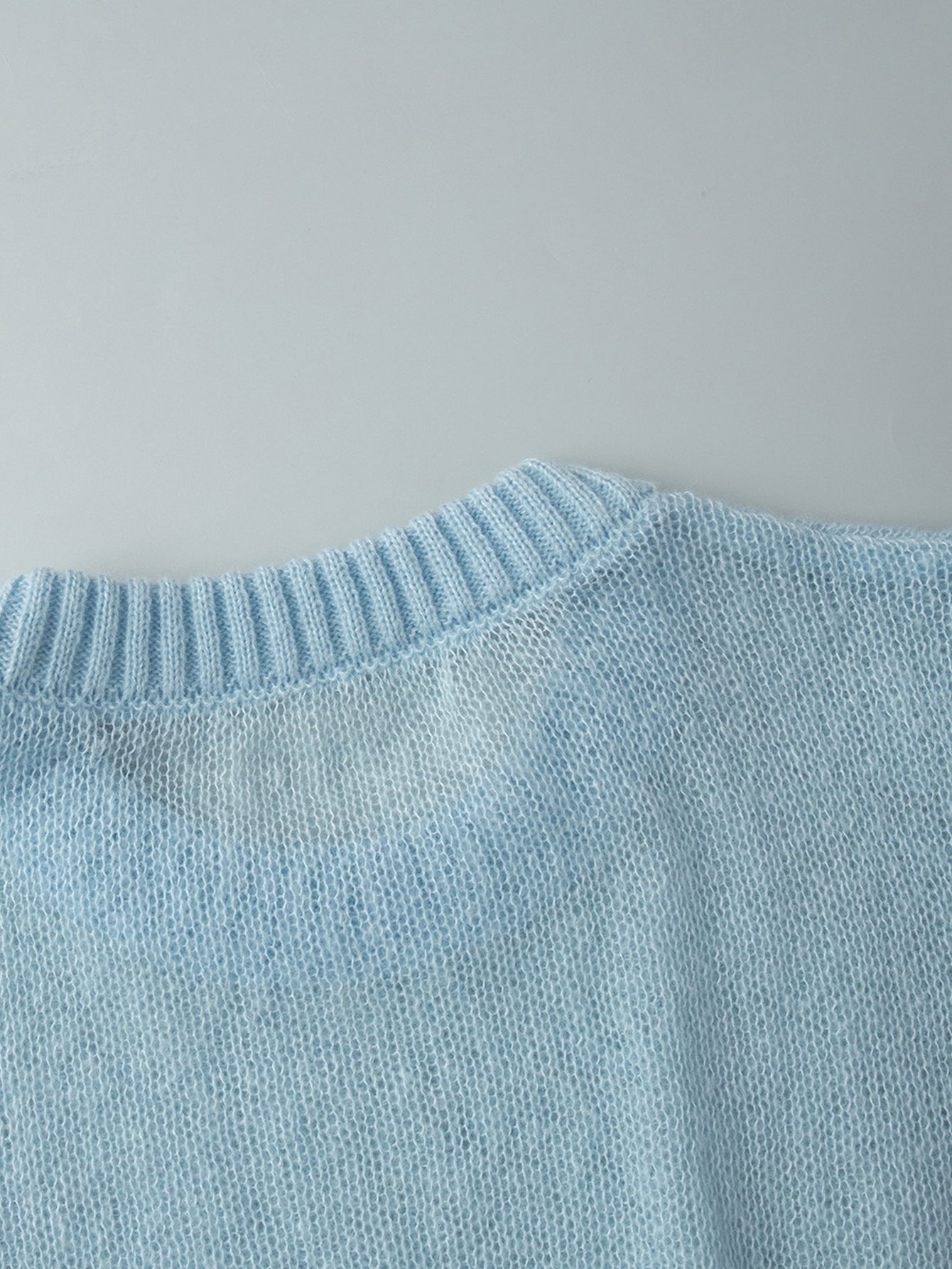 Soft Sheer Knit Crewneck Sweater