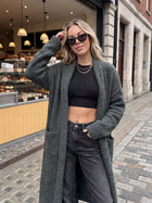 Cozy Fuzzy Long Open Cardigan