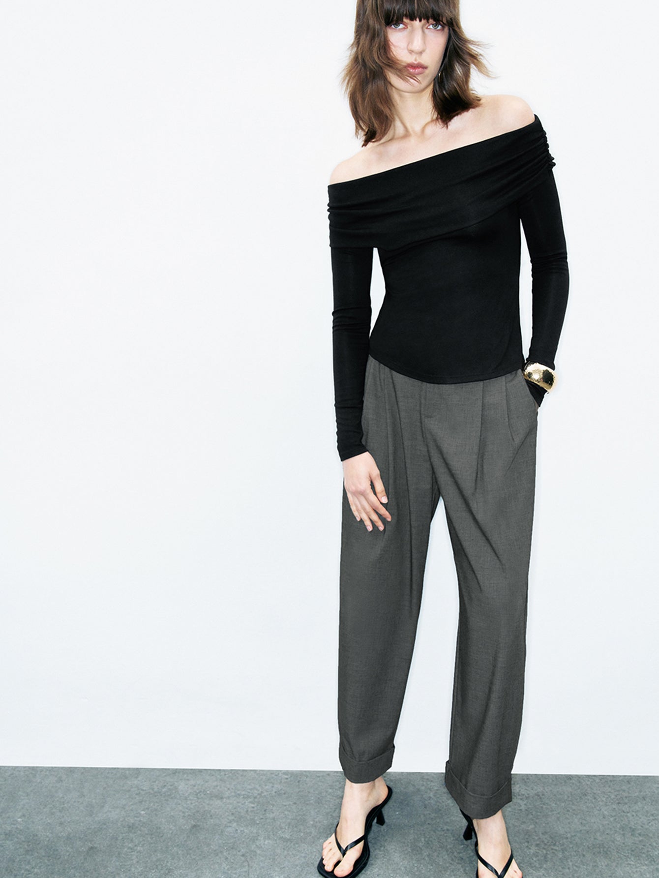 Urban Revivo Carrot Fit Pants-Warm Grey