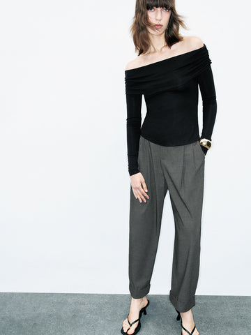 Urban Revivo Carrot Fit Pants-Warm Grey