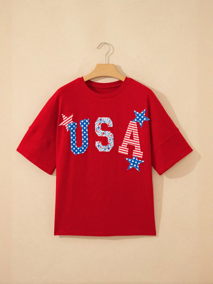 Patriotic USA Graphic Oversized T-Shirt