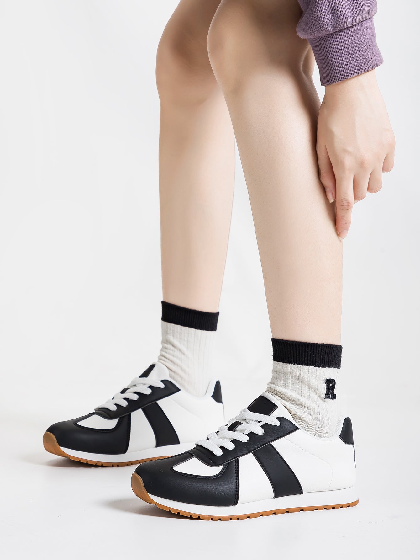 Two-Tone Design Cushioned Sole German Trainers
