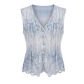 Distressed V Neck Knit Vest