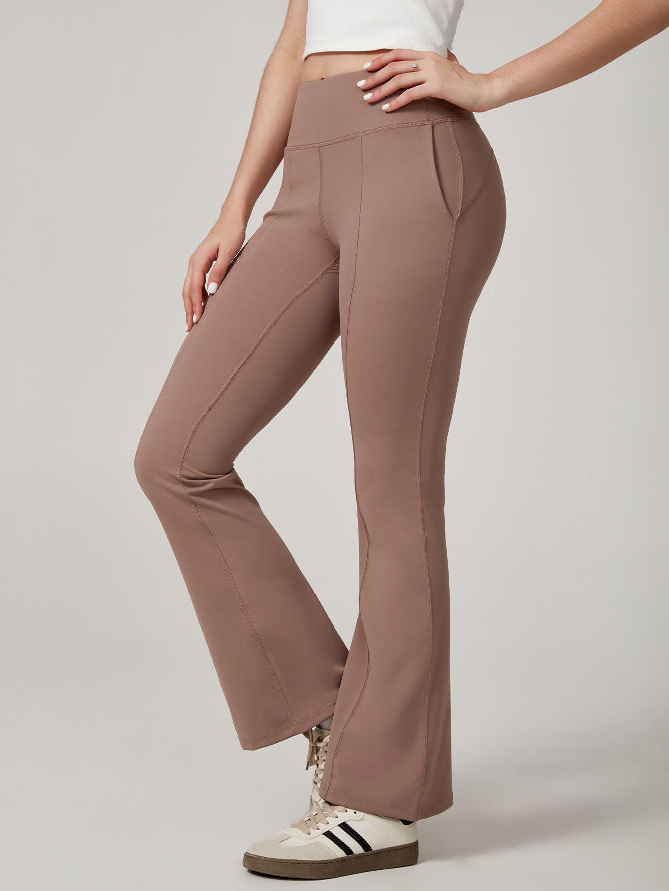 High-Waisted Tummy-Control Modern Yoga Pants-Dark Khaki