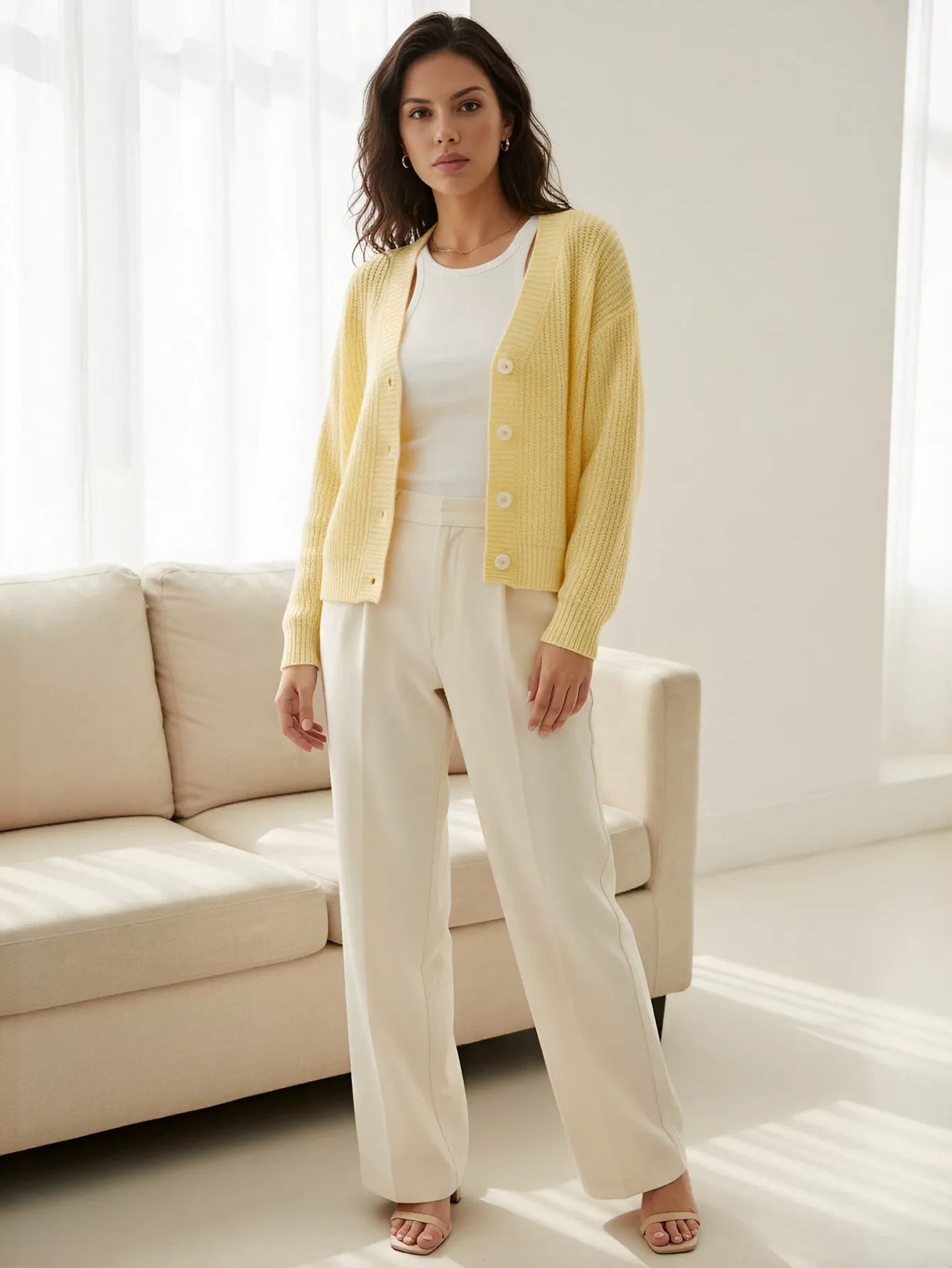 Cozy Soft V Neck Knit Cardigan