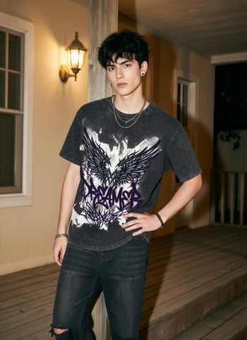 Oversized Acid Wash Graphic T-Shirt