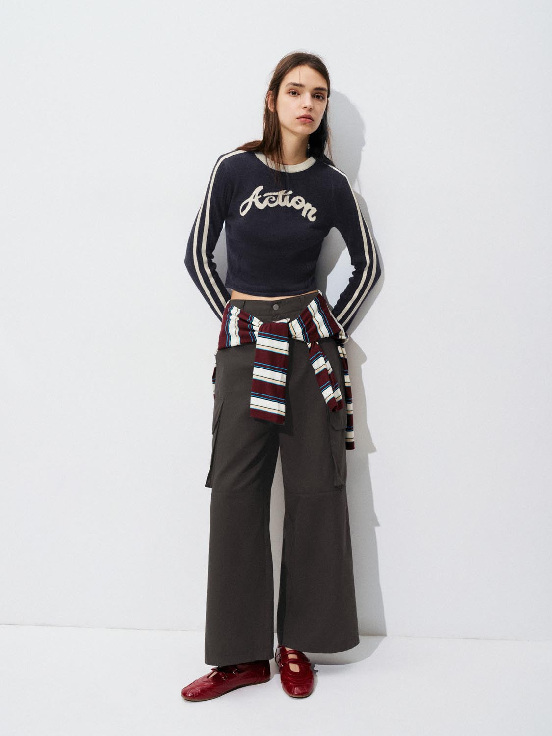 Urban Revivo Flap Pockets Wide Leg Pants-Caramel