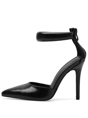 Padded Ankle Strap Pointed Heels